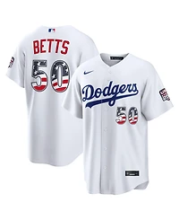 Nike Men's Mookie Betts White Los Angeles Dodgers Usa 250 Fourth of July Stadium Jersey