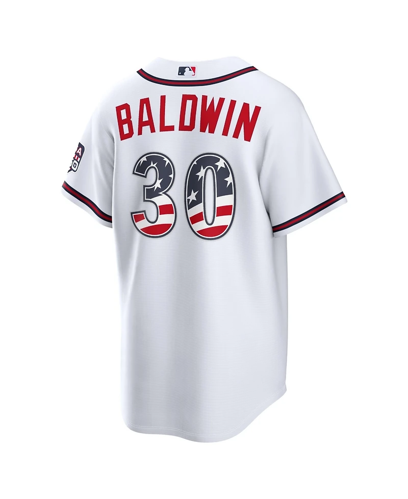 Nike Men's Drake Baldwin White Atlanta Braves Usa 250 Fourth of July Stadium Jersey