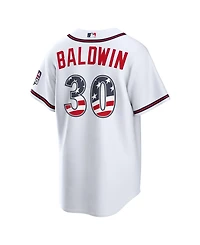 Nike Men's Drake Baldwin White Atlanta Braves Usa 250 Fourth of July Stadium Jersey