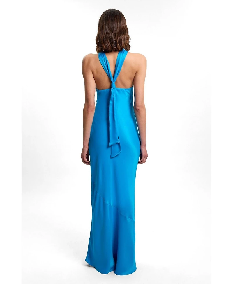 Karen Millen Women's Satin Halter Maxi Dress
