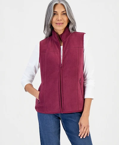 Style & Co Petite Polar Fleece Vest, Created for Macy's