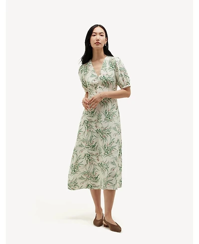 Hobbs London Women's Florentina V-Neck Midi Dress