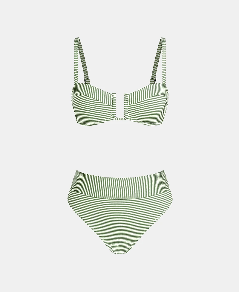 Cupshe Women's U Wire Striped Bikini Set