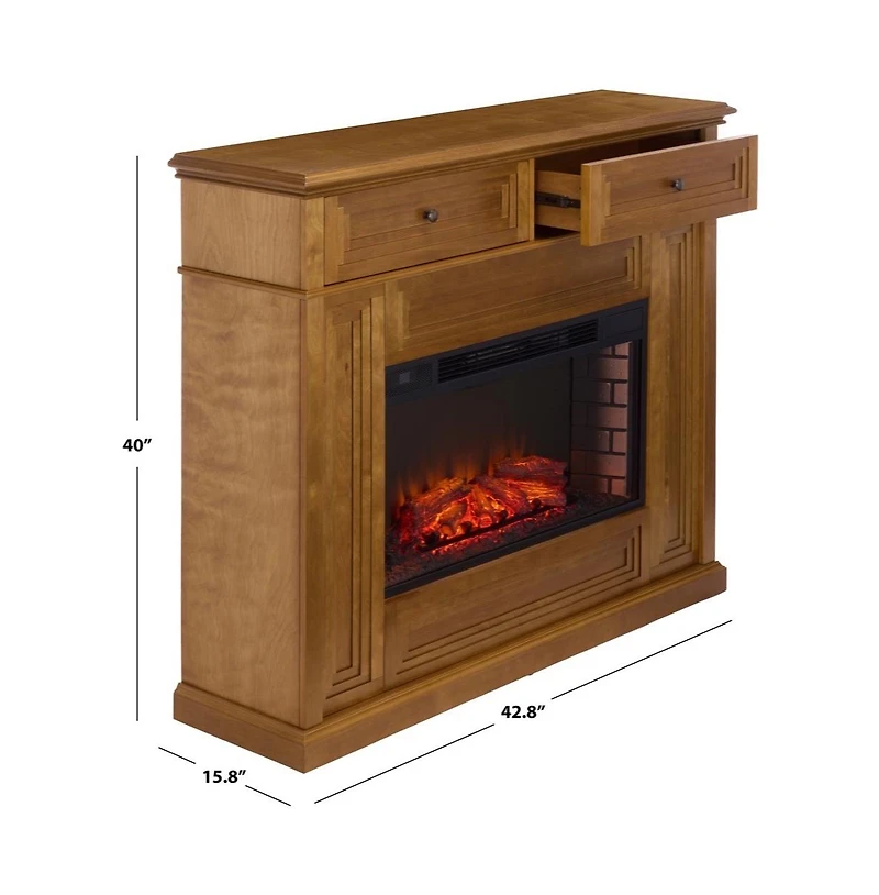 Augusta Home Trevor 2 Drawer Wood Mantel Fireplace