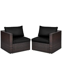 Costway 2Piece Patio Rattan Corner Sofa Sectional Furniture Set