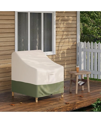 homfan Waterproof Outdoor Chair Cover 1 Pack Heavy Duty Wicker Swivel Chair Cover for Garden, Lawn or Backyard, Fits 32"W x 35"D x 36"H