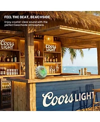 Coors Light Bluetooth Bottle Cap Speaker with Led Lights, Fm Radio, Kickstand, and Wall Mount
