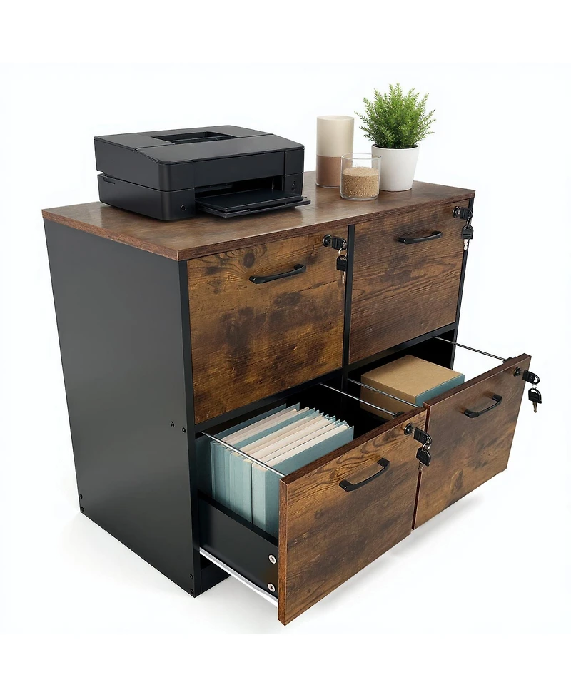 homfan Locking 4-Drawer File Cabinet
