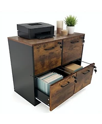 homfan Locking 4-Drawer File Cabinet