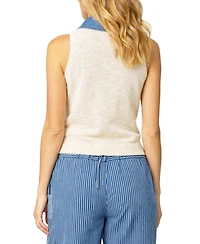 Central Park West Women's Marlon Denim Collar Shell