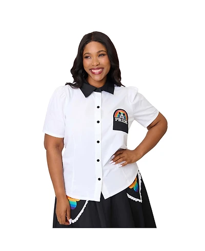 Unique Vintage Women's Plus 1940s Collared Blouse