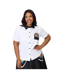 Unique Vintage Women's Plus 1940s Collared Blouse