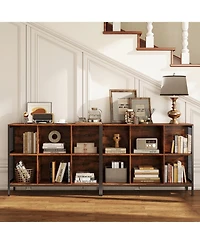 Slickblue Wide 6 Cube Storage Bookcase with Open Cubby Display Shelves