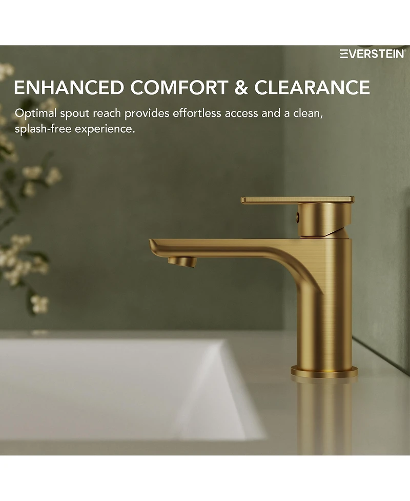 Everstein Bathroom Faucet with Drain Assembly, Single Handle Sink