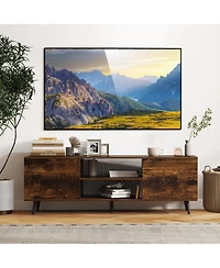 Slickblue Tv Stand for 60 Inch TVs with Power Outlets and Adjustable Shelf