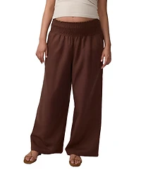 Ingrid + Isabel Women's Maternity Smocked Linen Wide Leg Pant