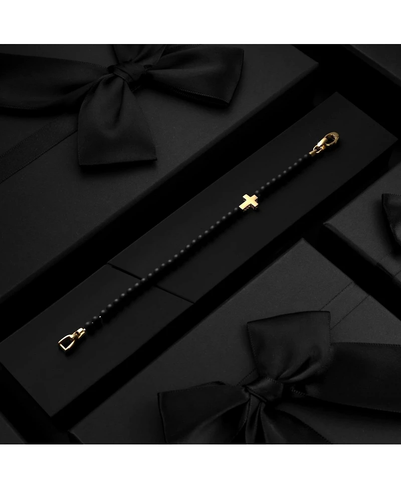 Vincero Stone Cross Bead Amulet 14K Gold