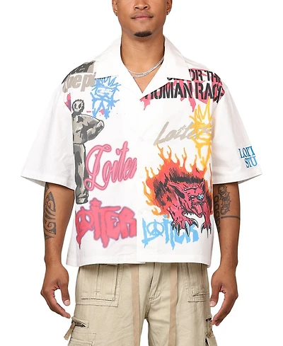 Loiter Men's Scrap Book Button Up Shirt