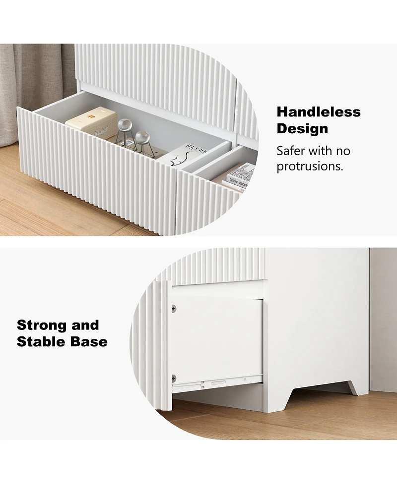 Streamdale Furniture Modern 6-Drawer Dresser with Wave Panel Fronts