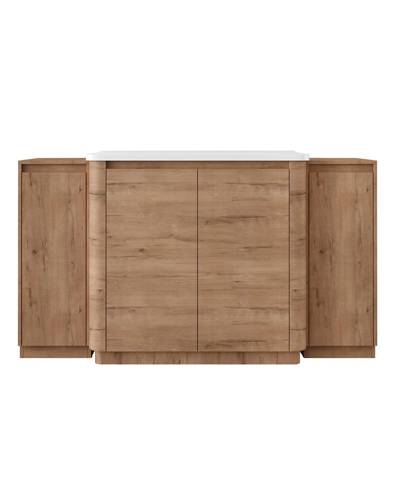 Sillysis Modern Bathroom Vanity with Ceramic Sink, Freestanding Storage Cabinet, Soft Close Doors