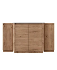 Sillysis Modern Bathroom Vanity with Ceramic Sink, Freestanding Storage Cabinet, Soft Close Doors