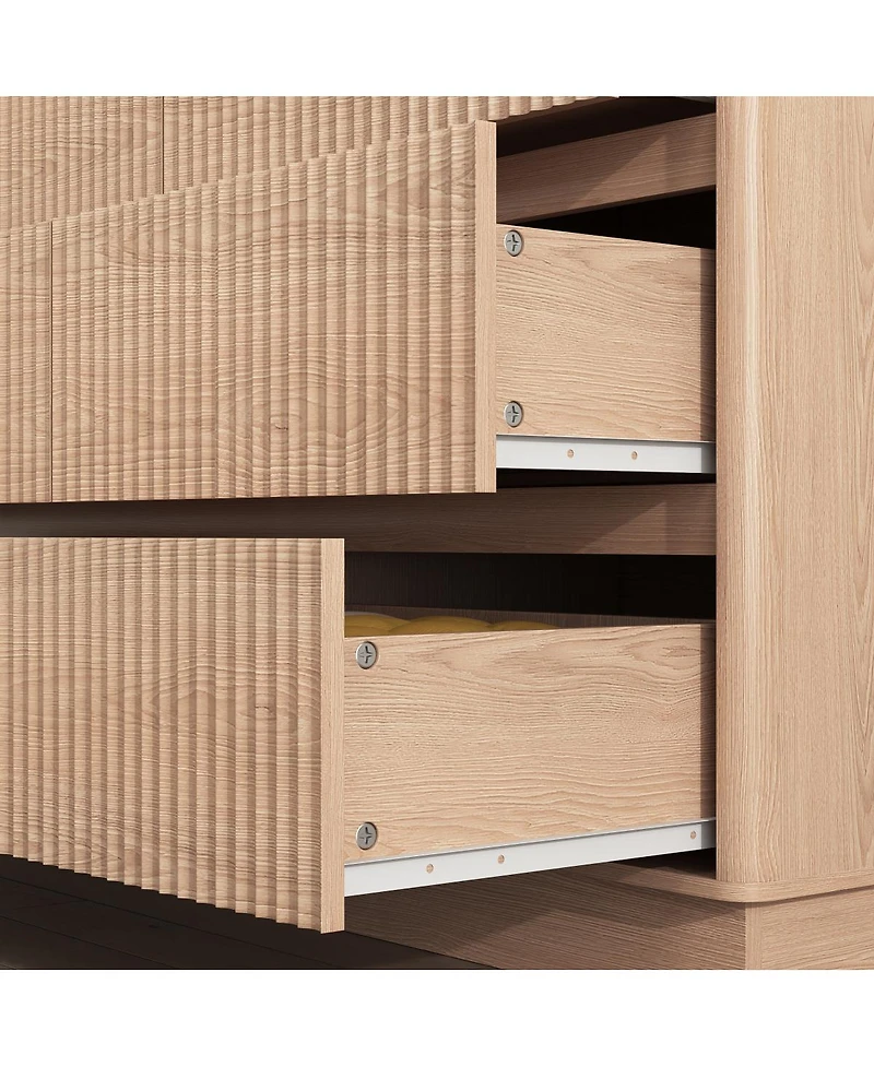Streamdale Furniture 9-Drawer Mid-Century Modern Wood Dresser and Storage Cabinet