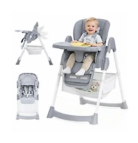 homfan Dining Chairs for Babies and Toddlers, Baby High Chair with Adjustable Height and 3-Position Removable Tray, Easy Clean Pu Cushion