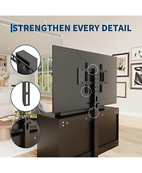 homfan Modern Tv Stand Dresser with Adjustable Mount for 32-80 Inch TVs, 6 Drawer Storage Cabinet, Media Console Table, Bedroom