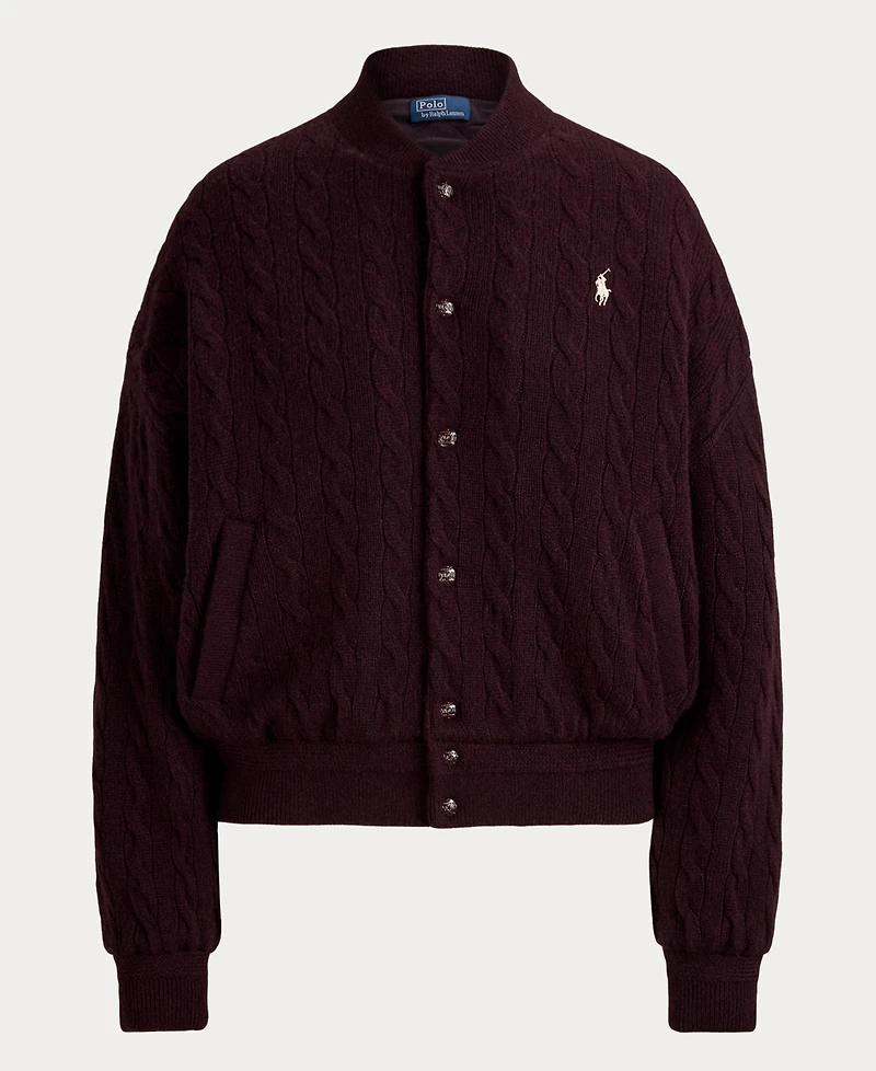 Polo Ralph Lauren Women's Cable-Knit Logo Button Jacket