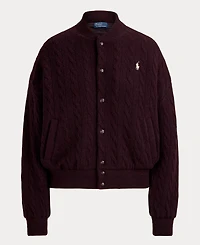 Polo Ralph Lauren Women's Cable-Knit Logo Button Jacket