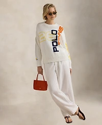 Polo Ralph Lauren Women's Us Open Graphic Logo Cotton Sweater