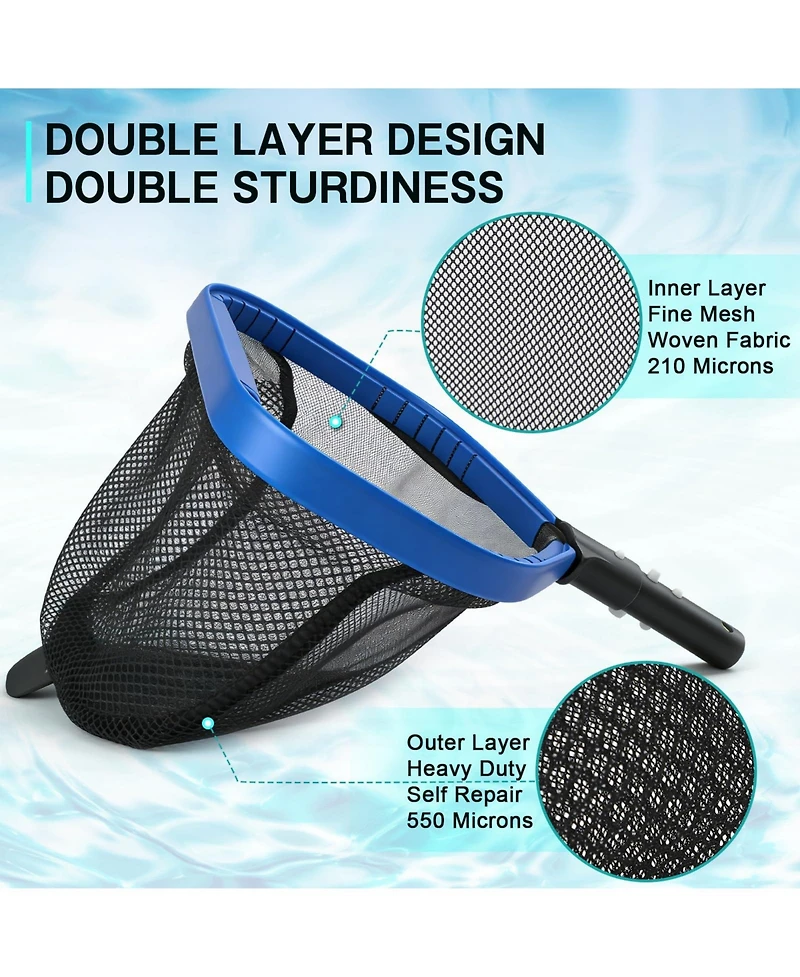 Xdovet Pool Leaf Rake Skimmer Net Aluminum Frame