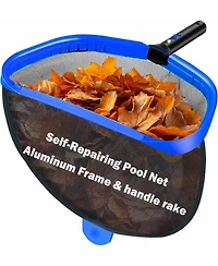 Xdovet Pool Skimmer Net Aluminum Frame Fine Mesh Leaf Rake