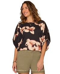 Democracy Petite Floral Print Pull-On Top