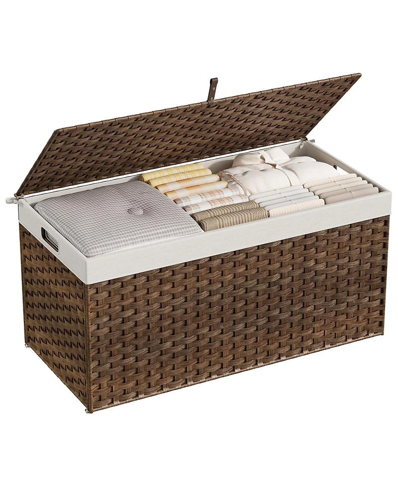 Slickblue Storage Basket with Lid and Handles for Home Organization and Clutter Control