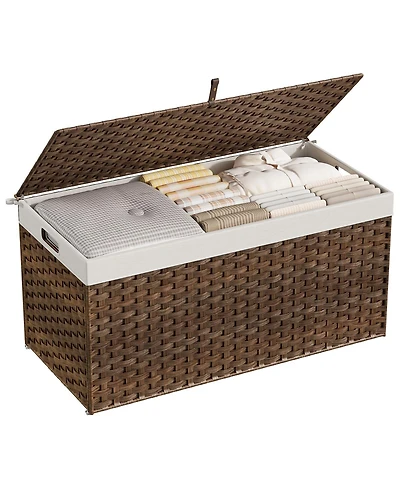 Slickblue Storage Basket with Lid and Handles for Home Organization and Clutter Control