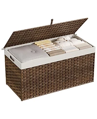 Slickblue Storage Basket with Lid and Handles for Home Organization and Clutter Control