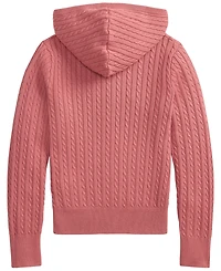 Polo Ralph Lauren Girls' 7-16 Mini-Cable Cotton Full-Zip Hoodie