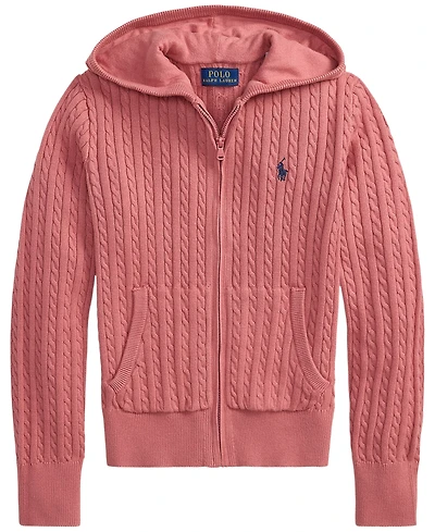 Polo Ralph Lauren Big Girls Mini-Cable Full-Zip Hoodie