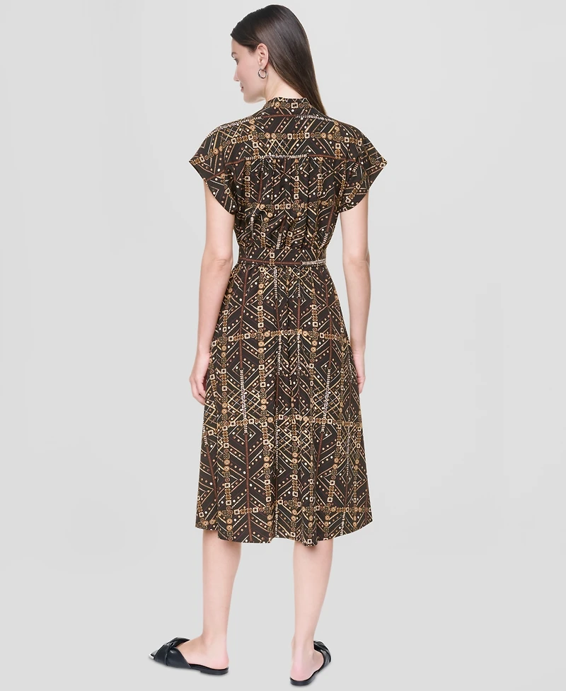 Dkny Women's Surplice Neck Faux-Wrap Midi Dress