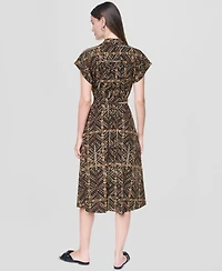 Dkny Women's Surplice Neck Faux-Wrap Midi Dress