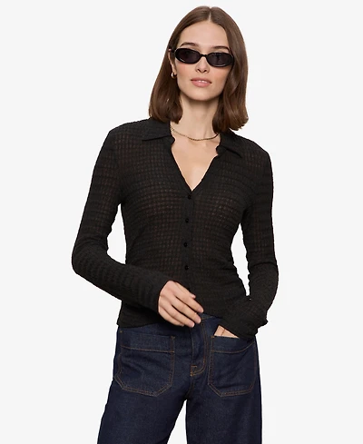 Sanctuary Petite Juno Textured Button-Front Shirt