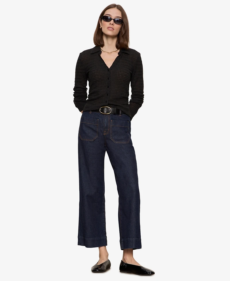 Sanctuary Petite Juno Textured Button-Front Shirt