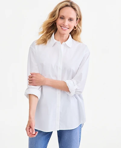 Style & Co Women's Long-Sleeve Button-Front Shirt, Created for Macy's