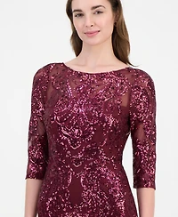 Tahari Asl Women's Beaded 3/4-Sleeve Sheath Dress