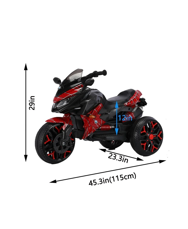 Yobtop Kids Electric Motorcycle 12V - Training Wheels Ride On Toy, Manual Throttle, Drive By Hand, Electric Car for Boys Girls 3-6 Years Old