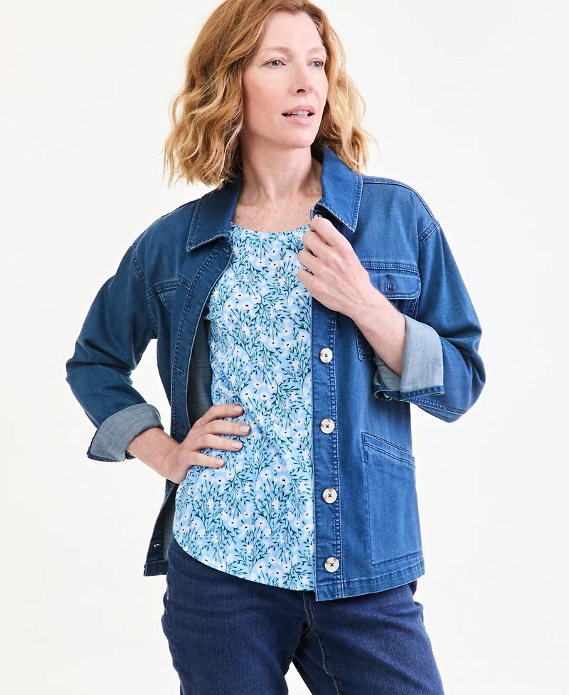 Style & Co Women's Patterson Flora Floral Crewneck T-Shirt, Macy's Exclusive