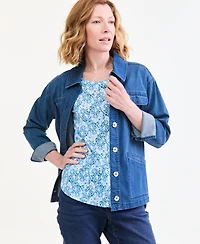 Style & Co Women's Patterson Flora Floral Crewneck T-Shirt, Macy's Exclusive
