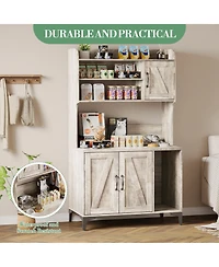 homfan Hidden Cat Litter Box Enclosure, Ventilated Multifunctional Storage Cabinet Minimalist Pet Furniture for Home