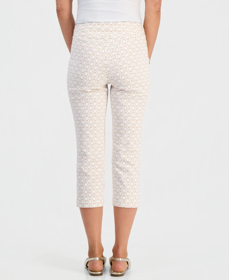 Jm Collection Petite Chain Rivet Capri Pull-On Mid-Rise Capris, Macy's Exclusive
